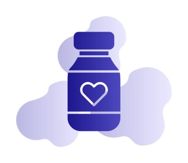 Vitamin şişesi simgesi, vektör illüstrasyonu
