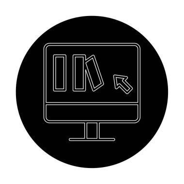 Basit Çevrimiçi Kitap satın alma simgesi, vektör illüstrasyonu