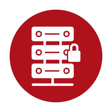 Sunucu vektör simgesini basit illüstrasyonla kilitle