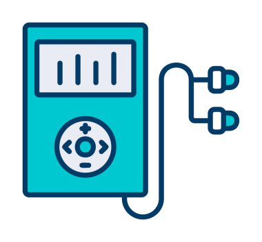 Boombox web simgesi, vektör çizim 