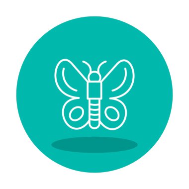 Kelebek Vektör Simgesi Düz Çizim 