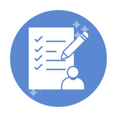 Kontrol listesi düz simgesi, vektör illüstrasyonu 