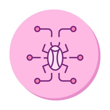 Basit dijital virüs simgesi, vektör illüstrasyonu