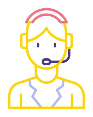 Kulaklık takan kişinin vektör çizimi, Müşteri Hizmetleri Ajansı kavramı