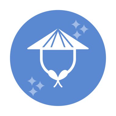 Çin Şapkası web simgesi, vektör illüstrasyonu 