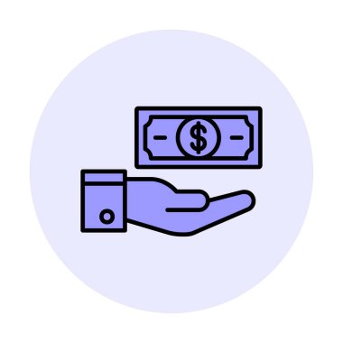 Dolar el simgesi vektör illüstrasyonunda