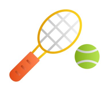 Tenis topu ve raket hattı biçim vektör tasarımı                  