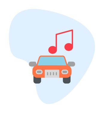 araba müzik simgesi vektör illüstrasyonu 