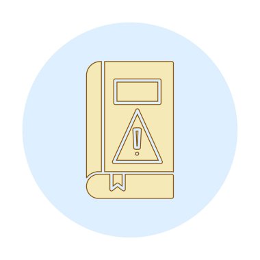 kitap uyarısı ünlem işareti vektör düz renk simgesi ile