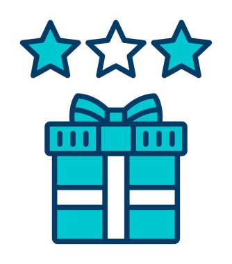 hediye ve İnceleme vektör düz simge tasarımı