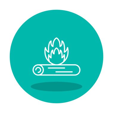 Basit düz ateş ikonu, vektör illüstrasyonu