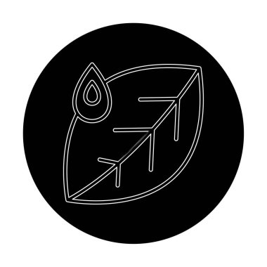 Su damlası ve yaprak simgesinin vektör çizimi