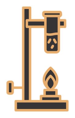 Bunsen brülörü doğrusal simgesi. Laboratuvar aleti. Web tasarımı için simge