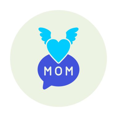 Anneler Günü simgesi, tebrik kartı şablonu, vektör illüstrasyonu