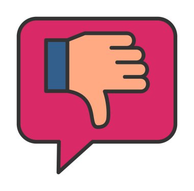 Hoşlanmıyorum. Web simgesi basit illüstrasyon 