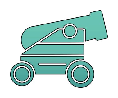 Basit Topçu simgesi, vektör illüstrasyonu