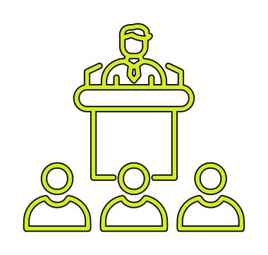 Basit Konferans simgesi, vektör illüstrasyonu