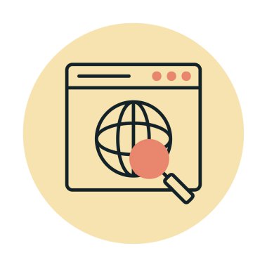Web tarayıcı simgesi, vektör illüstrasyonu basit tasarım