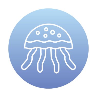 Denizanası. Web simgesi basit illüstrasyon                       