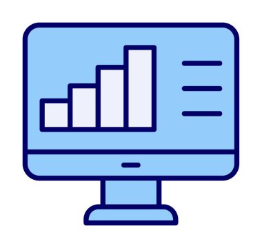 Basit Bilgisayar İzleme Veri Analizi simgesi, vektör illüstrasyonu