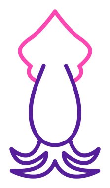 Beyaz arkaplanda mürekkep balığı vektörü simgesi 