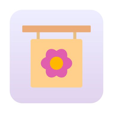 Basit çiçek simgesi, vektör illüstrasyonu