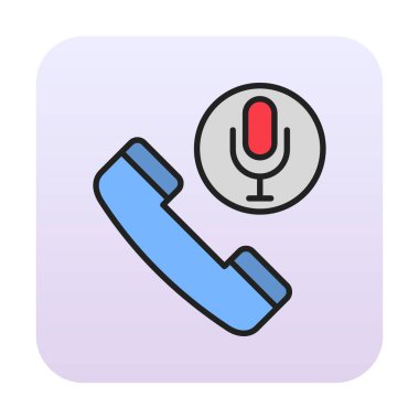 Basit Arama Kaydı simgesi, vektör illüstrasyonu