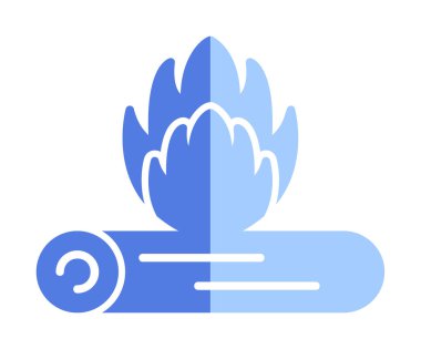 Basit düz ateş ikonu, vektör illüstrasyonu