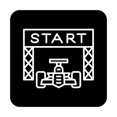 simgeyi başlat. Web için Irk vektör simgesinin başlatılmasının basit bir gösterimi.                                