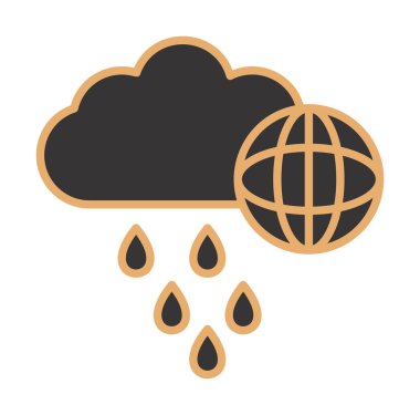 Dünya yağmurlu bir gün. Web simgesi basit tasarım