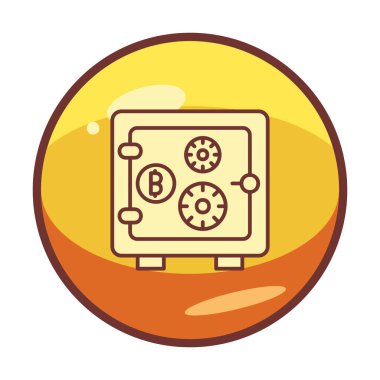 Bitcoin kripto para birimi Kilit ikon vektör illüstrasyon tasarımı