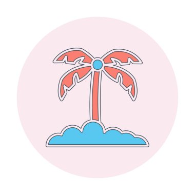 palmiye ağacı kutsal kişilerin resmi, vektör çizim