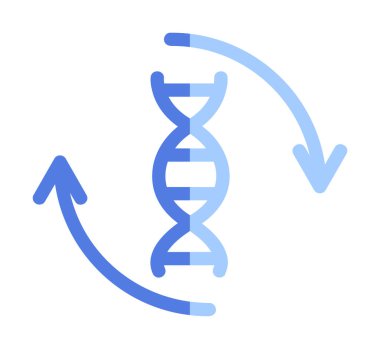 DNA ikon vektör illüstrasyonunun düz molekülü