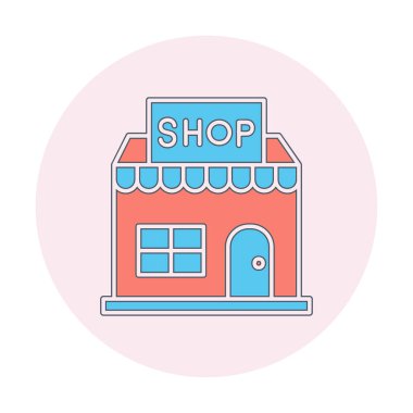 dükkan simgesi, vektör illüstrasyonu basit tasarım