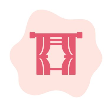 Tiyatro perdeleri simgesi, vektör illüstrasyonu 