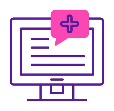 Basit Tıbbi Bildirim simgesi, vektör illüstrasyonu