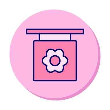 Basit çiçek simgesi, vektör illüstrasyonu