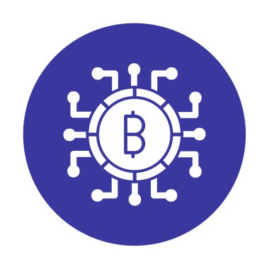 Bitcoin işareti, vektör illüstrasyonlu dijital para simgesi 