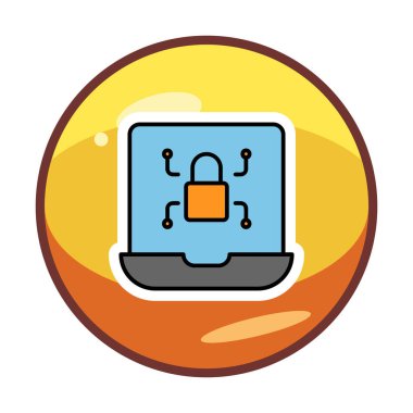 bilgisayar kilidi vektör illüstrasyonu 