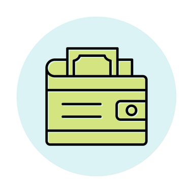 Basit cüzdan. simge vektör illüstrasyon tasarımı