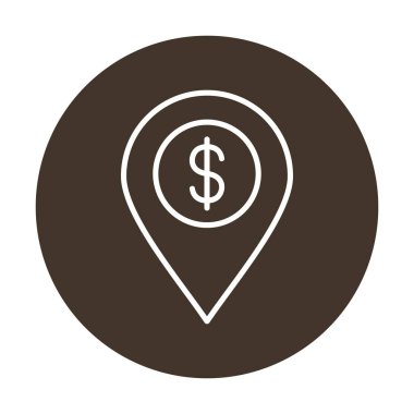 iğne imleci simgesi, vektör illüstrasyonu, Dolar Konumu                  