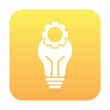 Cogwheel simgesi, vektör illüstrasyonlu ampul 