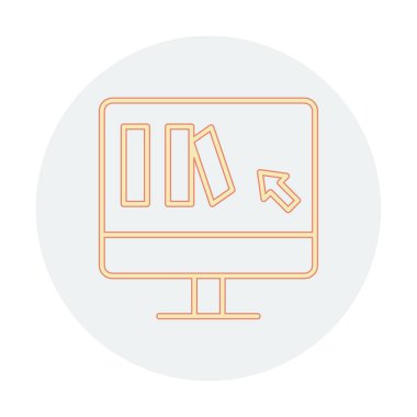 Basit Çevrimiçi Kitap satın alma simgesi, vektör illüstrasyonu