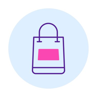 Alışveriş poşeti simgesi, vektör illüstrasyonu basit tasarım