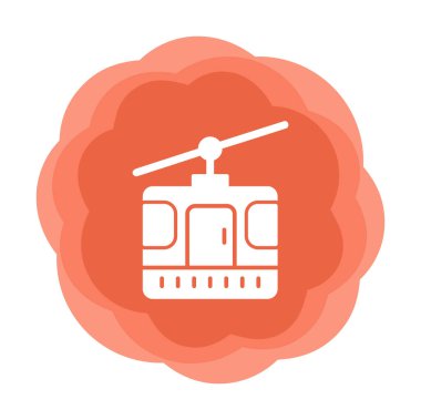 Modern Cable Car Cabin simgesinin vektör çizimi                   