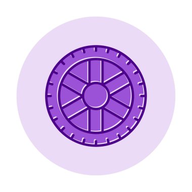 Lastik yassı vektör simgesi beyaz arkaplanda izole edildi