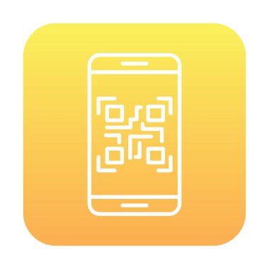 Akıllı Telefon Ekran Web simgesi Qr Kodu, vektör illüstrasyonu 