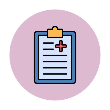 Tıbbi pano simgesi. Web için Tıbbi Rapor vektör simgesinin özet çizimi               