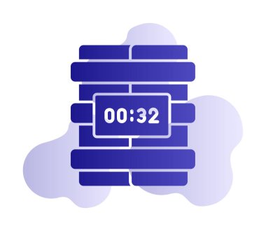 Zaman bombası ikonu vektör illüstrasyonu.