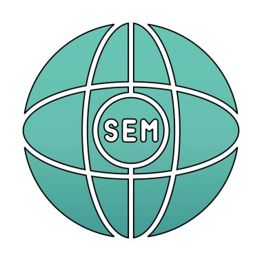 Basit düz küre ve Sem simgesi illüstrasyonu